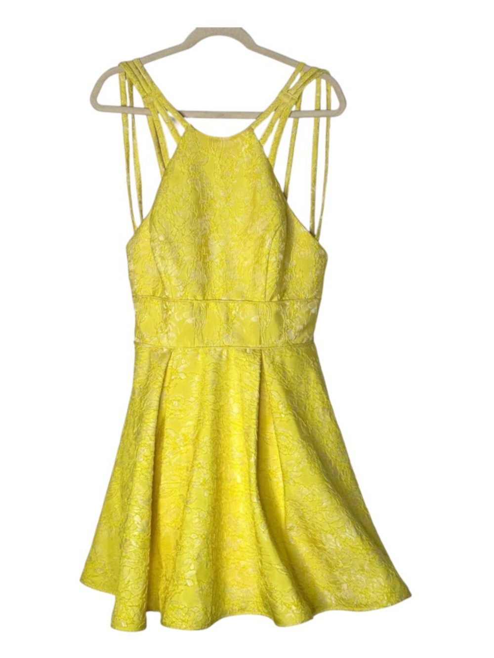 Rachel Allan Jacquard Halter Dress 10 - Picture 2 of 7
